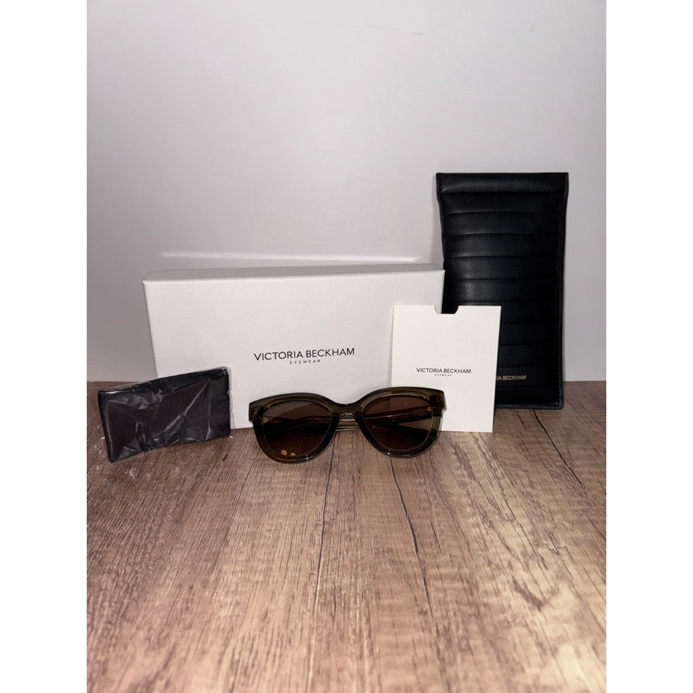NWT Victoria Beckham Brown Gradient Sunglasses Designer Chic Minimal Luxury
